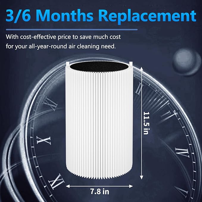 2 Pack Blue Pure 411 Filter Replacement Compatible with Blueair Blue Pure 411 Genuine, 411+, 411 Auto and MINI Air Purifiers, H13 True HEPA Filter, Particle and Activated Carbon by Funmit