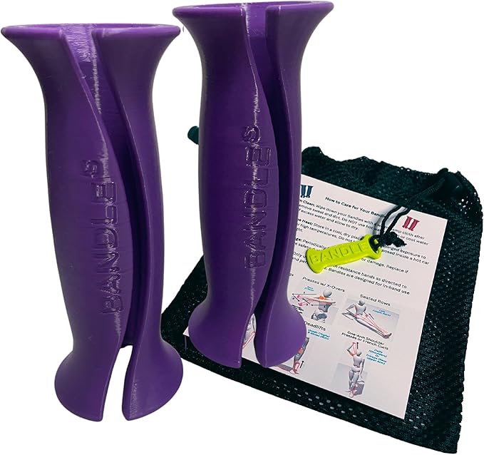 Bandle™ - True Ergonomic Handles for Resistance Bands | Unleash The Full Potential of Pain-Free, Full-Body Workouts | Durable & Comfortable for High-Intensity Training (2 Handles)-FlexoryFit
