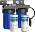 Waterdrop Whole House Water Filter System, Reduce Iron & Manganese, with Carbon and Sediment Filters, 5-Stage Filtration, Reduce Iron, Lead, Chlorine, Odor, 2-Stage WD-WHF21-FG, 1" Inlet/Outlet