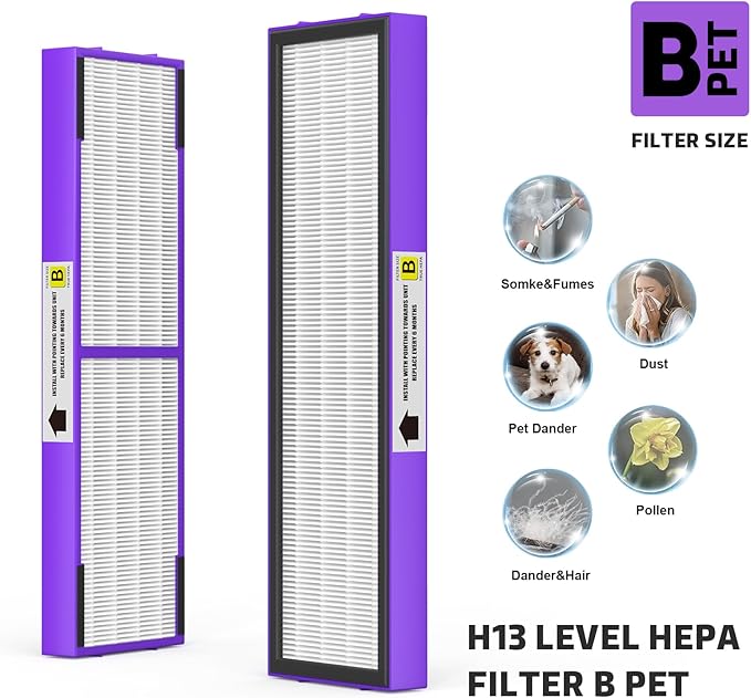 FLT4850PT Filter B Fresh Pet Replacement Compatible with Guardian Models AC4850, AC4825, AC4870, CDAP4500, AC4900, AC4300, AP2200, FLT4850PT, Violet, 2-Pack