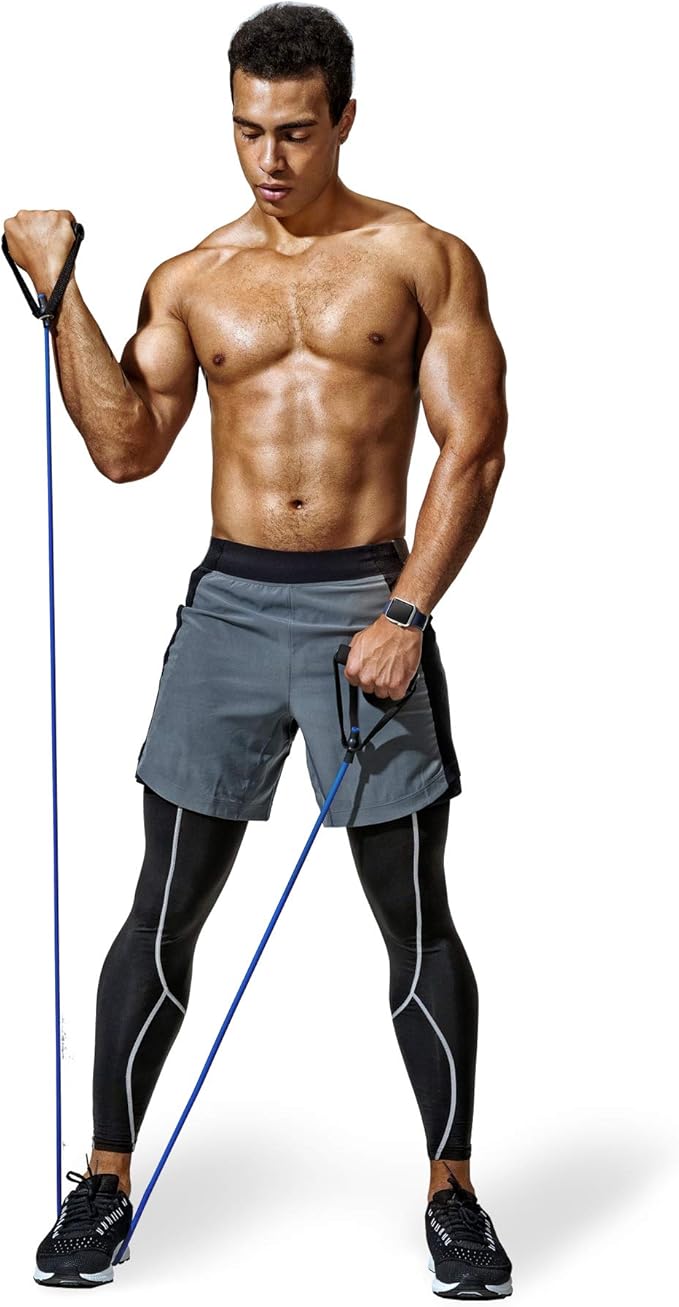 Resistance Bands with Handles and Door Anchor, Gym Resistance Tubes for Strength Training, Exercise Bands for Working Out, Physical Therapy, Home Workouts, Pilates & Crossfit-FlexoryFit