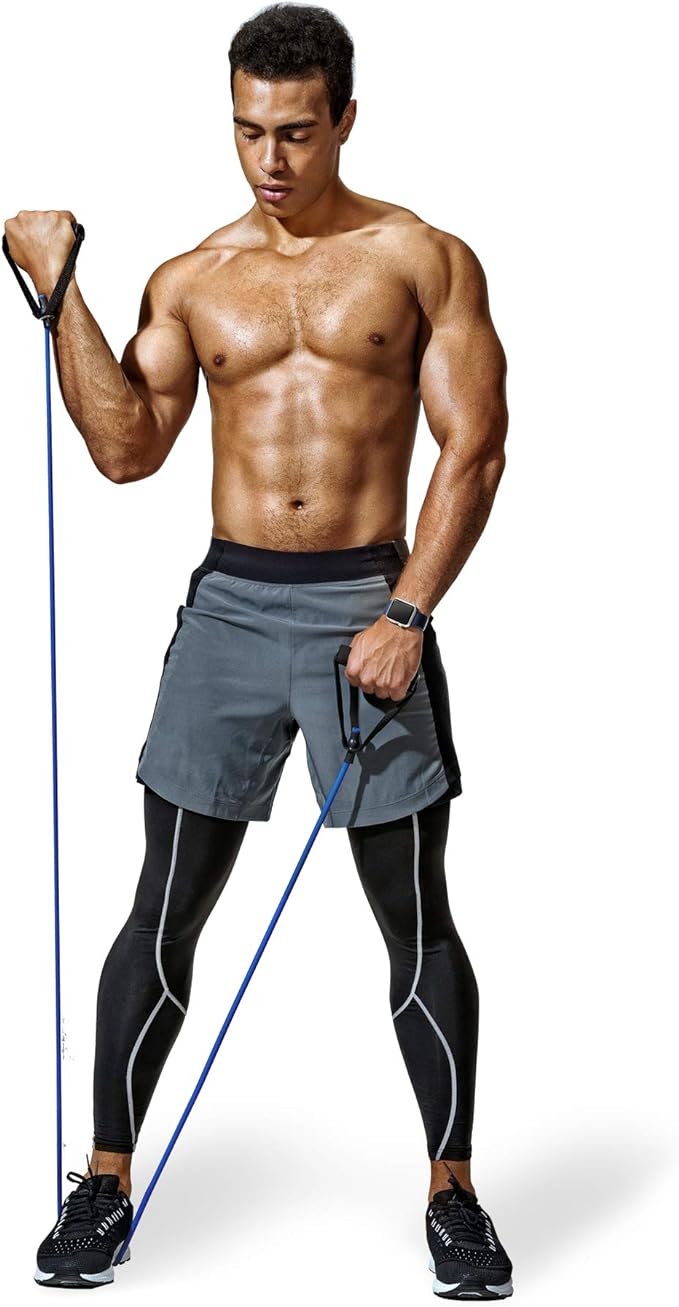 Resistance Bands with Handles and Door Anchor, Gym Resistance Tubes for Strength Training, Exercise Bands for Working Out, Physical Therapy, Home Workouts, Pilates & Crossfit-FlexoryFit