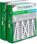 Filterbuy 24.5x27x5 Air Filter MERV 8 Dust Defense (2-Pack), Pleated HVAC AC Furnace Air Filters for Trane, American Standard, Honeywell, & Accumulair (Actual Size: 24.06 x 26.13 x 4.97 Inches)