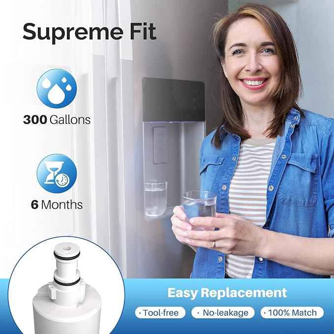 ICEPURE 4396508 Refrigerator Water Filter Replacement for Whirlpool EDR5RXD1, EveryDrop Filter 5, PUR W10186668, NLC240V, 4396510, 4396508P, 4392857, RWF0500A 5PACK