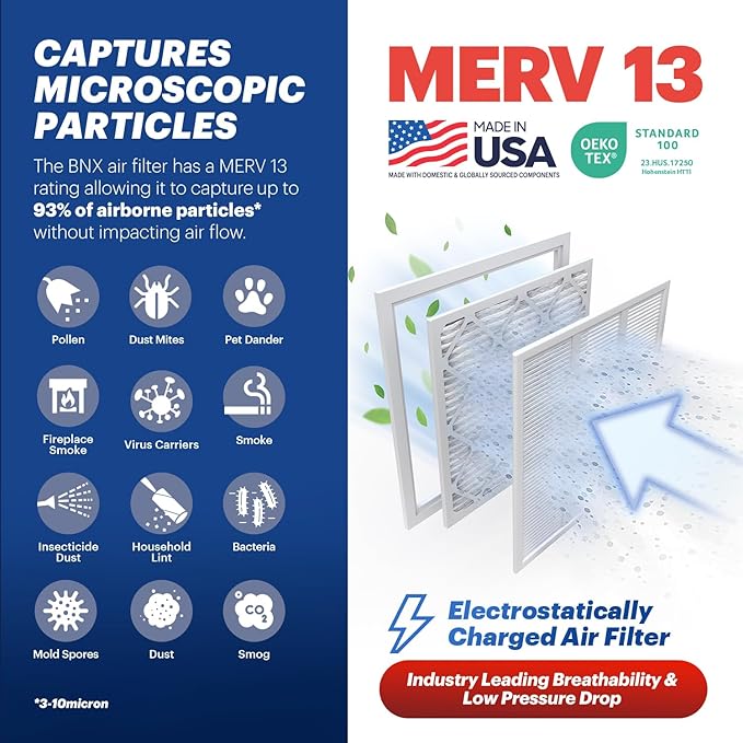 BNX TruFilter 18x18x1 Air Filter MERV 13 - Image 3