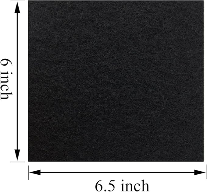 6 Pack Charcoal Cat Litter Box Replacment Filter Hooded Cat Litter Boxes and Pans Carbon Odor Filters, Black