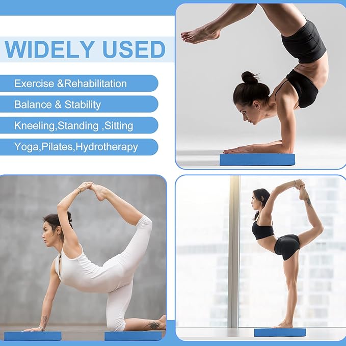 Hungdao 2 Pcs Balance Pad Thick Foam Pad Yoga Core Training Exercise Pad for Adults Physical Therapy Fitness Stability Workout Knee Ankle Strength Training Home Work Floor-FlexoryFit