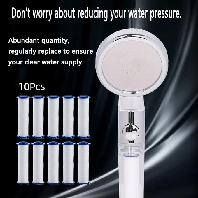 Shower head Filters, 10 Pcs, Ion Shower Drops Head Filter, PP Cotton Filtered Shower Handheld, Filter Element Multiple Specifications, Suitable for Different Models of Shower Heads (White, 7cm/2.75in)