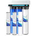 Whole House Water Filter System, 3-Stage Whole House Water Filtration System, 3/4 "Inlet/Outlet,Reduces Up to 99% of Chlorine, Sediment, Taste and Odor, with a Transparent Shell for The First Stage