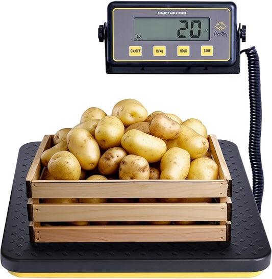 150lbs Commercial Scale Digital Receiving Scale with Anti-Slip Aluminum Platform, High Accuracy Food Scale with Hold/Tare/Auto-Off, Kitchen Scale with LCD Display for Restaurant/Cater-FlexoryFit