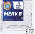 Filter King 8x24x1 Air Filter | 4-PACK | MERV 8 HVAC Pleated A/C Furnace Filters | MADE IN USA | Actual Size: 8 x 24 x .75"