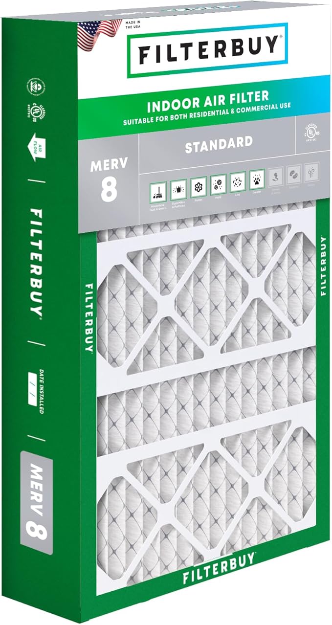 Filterbuy 15.75x27.63x3.50 Air Filter MERV 8 (MPR 700) Dust Defense Replacement (1-Pack), Pleated HVAC AC Furnace Filters for Aprilaire Space-Gard 104/2140 (Actual Size: 15.69 x 27.56 x 3.50)