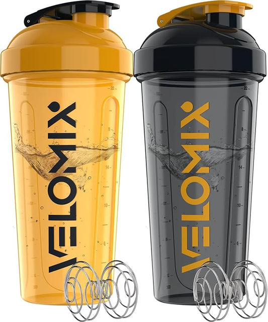 '-2 Pack- 28 oz Protein Shaker Bottles for Protein Mixes - 2x Wire Whisk | Leak Proof Shaker Cups for Protein Shakes | Protein Shaker Bottle Pack (Golden Stone)-FlexoryFit