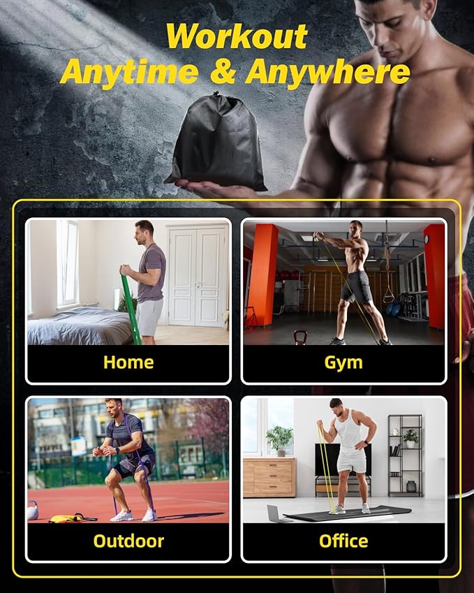 Zacro Resistance Bands, 6 Resistance Levels Pull Up Assistance Bands, Exercise Bands for Men&Women, Heavy Duty Resistance Band Set with Door Anchor, for Working Out, Muscle Training, Physical Therapy-FlexoryFit