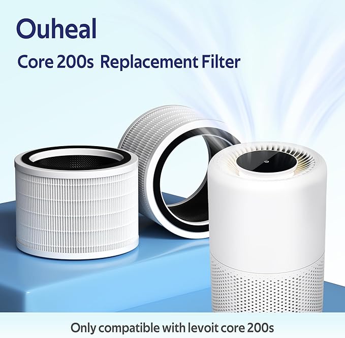 Core 200S Replacement Filter Compatible with LEVOIT Core 200S-P Air Purifier, 3-in-1 Filter, Replace Part #Core 200S-RF,Pack of 3