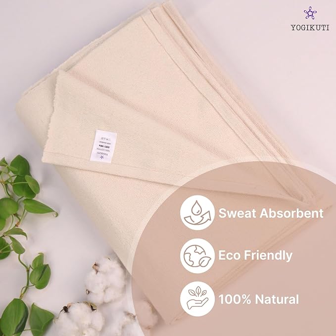 Yogikuti Iyengar Cotton Yoga Blanket Set of One – Thick Handwoven Yoga Blankets for Restorative Yoga, Meditation & Pranayama – Premium Cotton Yoga Blanket for Support & Comfort in Pranayama-FlexoryFit