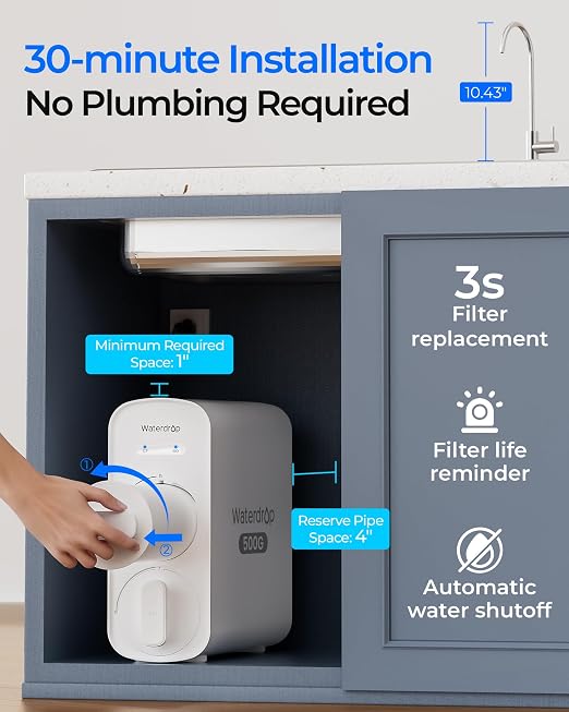 Waterdrop G5P500A Alkaline Mineral pH+ Reverse Osmosis Water Filter, NSF/ANSI - Image 8