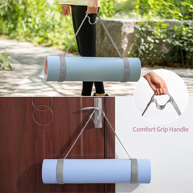 Trilancer Adjustable Yoga Mat Strap With Hook and Loop Closure, Yoga Mat Holder Carrier,and Organizing-Mat Not Included-FlexoryFit