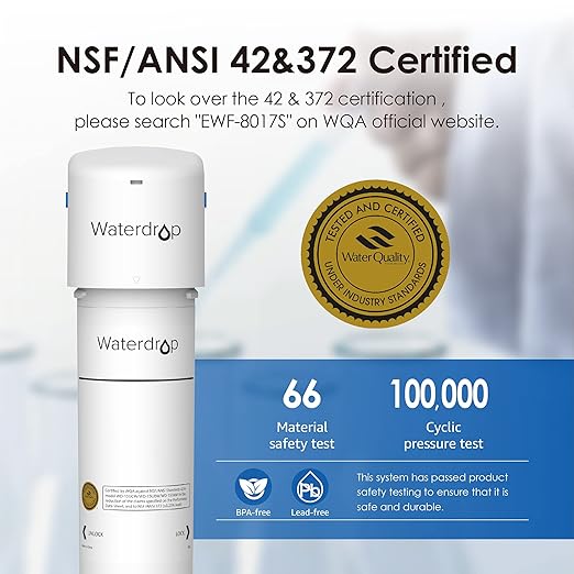 Waterdrop Under Sink Water Filter, Under Sink Water Filtration System, 2 Years or 16K Gallons, 0.01 Micron Ultra Filtration for Baçtёria Reduction, Reduces Lead, Chlorine
