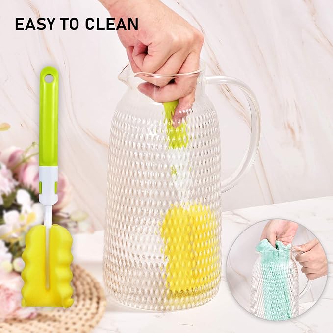 Aofmee 80oz Glass Pitcher with Lid, 2.4 Liter Water Pitcher, Glass Carafe - Image 5