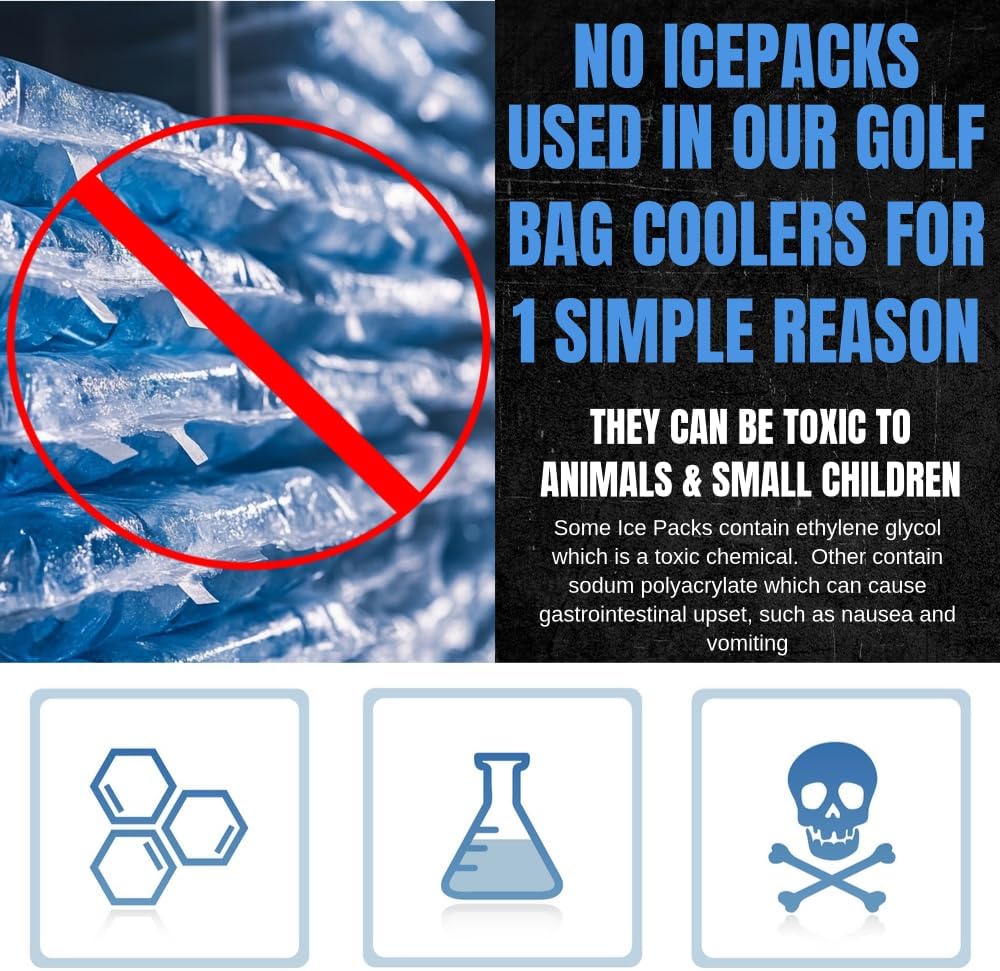 CaddyDaddy Golf Bag Cooler with Ice Pack, Golf Accessories for Men, Women, Golf Cooler Bag Sleeve, Insulated Golf Cooler, Golf Gifts for Men, Golf Bag Cooler Sleeve, Wine Cooler Chiller