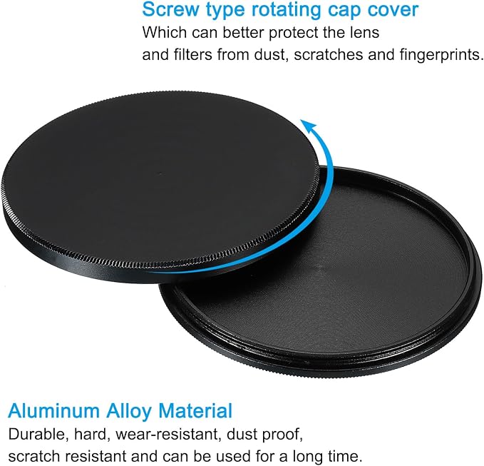 PATIKIL 58mm Lens Cap, Camera Lens Cap Cover Universal Front Metal Lens Filter - Image 4