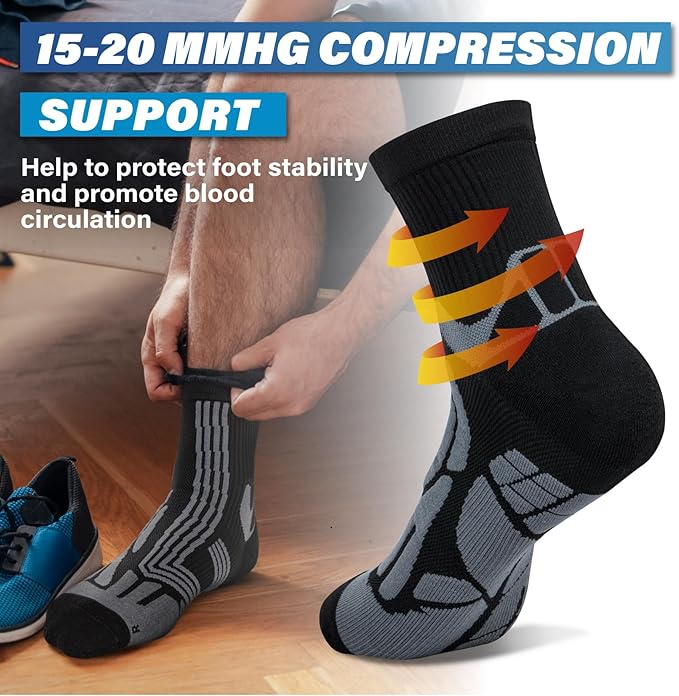 Hylaea Quarter Athletic Running Socks No Blister, Cushion Moisture Wicking Socks for Cycling Sport-FlexoryFit