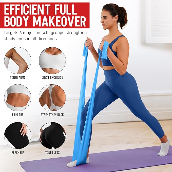 WALITO Resistance Bands for Working Out, Exercise Bands for Women and Men, Workout Bands for Physical Therapy, Stretch, Recovery, Pilates, Rehab, Strength Training and Home Gym-FlexoryFit