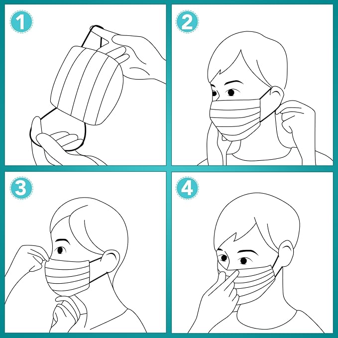 100 PCS Disposable Face Masks, Black Disposable Masks, 3 Ply Protection Face Masks-FlexoryFit