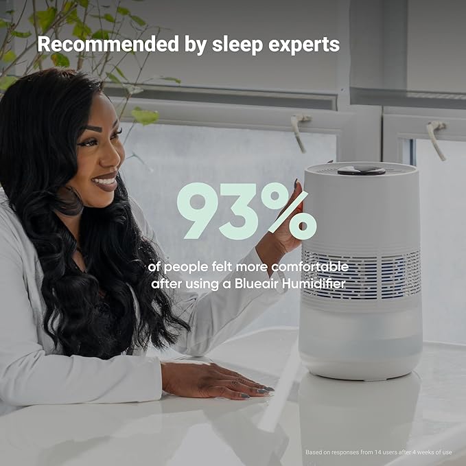 BLUEAIR Premium Smart Humidifier for Large Rooms, Bedrooms, Better Sleep with Evaporative Invisible Mist Tech, Auto Humidify, Easy Top Fill, Smart Control with App, Touchscreen, 3.5L Tank for 48 hours