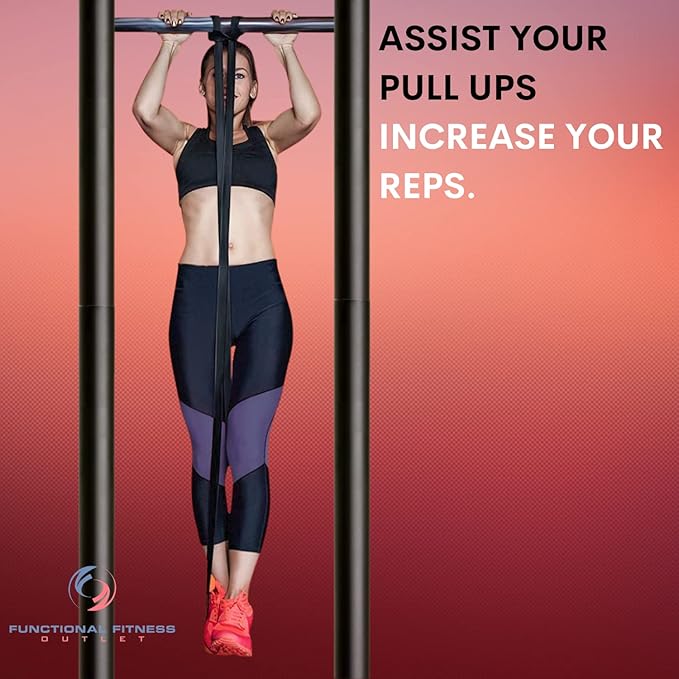 Pull Up Assist Bands Set by Functional Fitness. Heavy Duty Resistance and Assistance Training Band-FlexoryFit