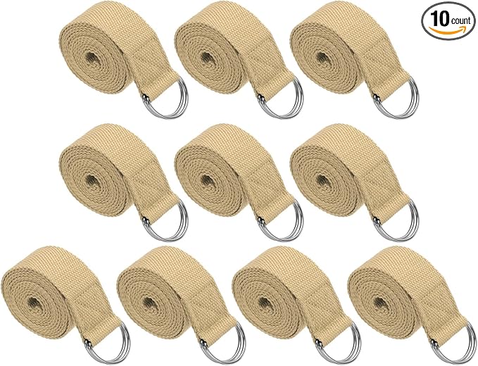 PATIKIL Yoga Strap for Stretching, Cotton Yoga Belt with Adjustable Metal D-Ring Buckle Stretch Band for Fitness Pilates-FlexoryFit