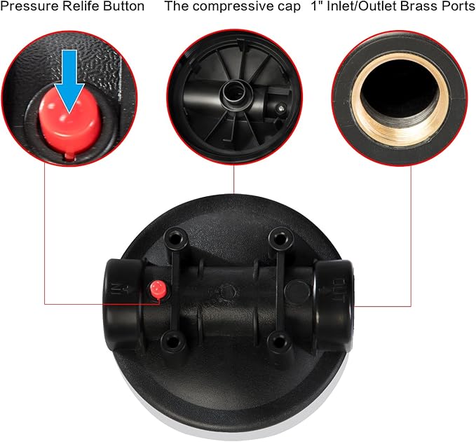 Geekpure 10 Inch Big Clear Water Filter Housing for Whole House Water Filtration with Wrench Bracket -1" Port-4.5" x 10"