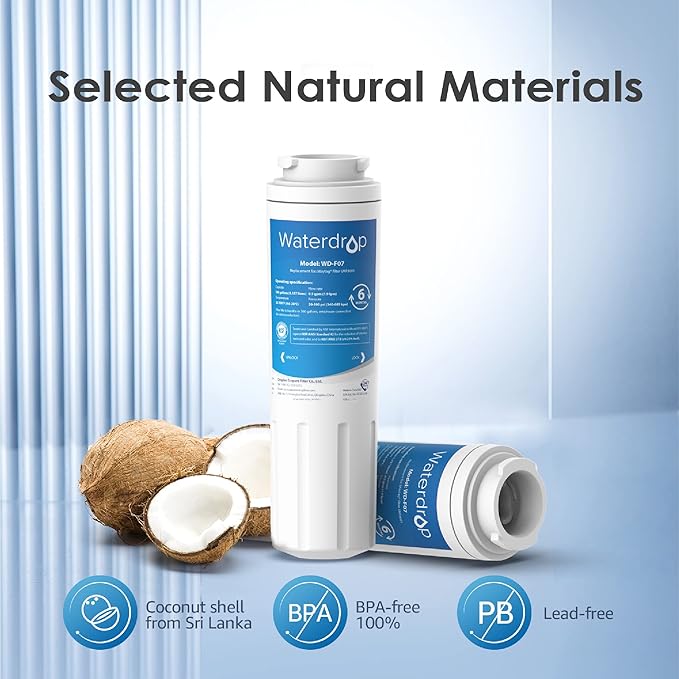 Waterdrop UKF8001 Refrigerator Water Filter 4, Replacement for Whirlpool® EDR4RXD1, EveryDrop® Filter 4, Maytag® UKF8001AXX-750, UKF8001AXX-200, 46-9006, Puriclean II, WF-UKF8001, WD-F07