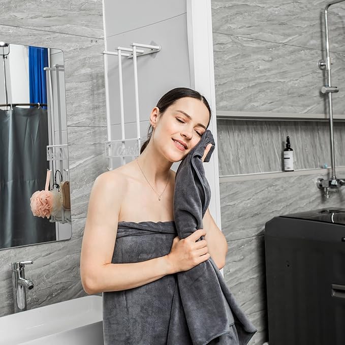 JML Bath Towels, Microfiber Bath Towel Set 6 Pack 30" x 60", Soft Absorbent Microfiber Bathroom Towels for Body, Adult, Aquamarine-FlexoryFit