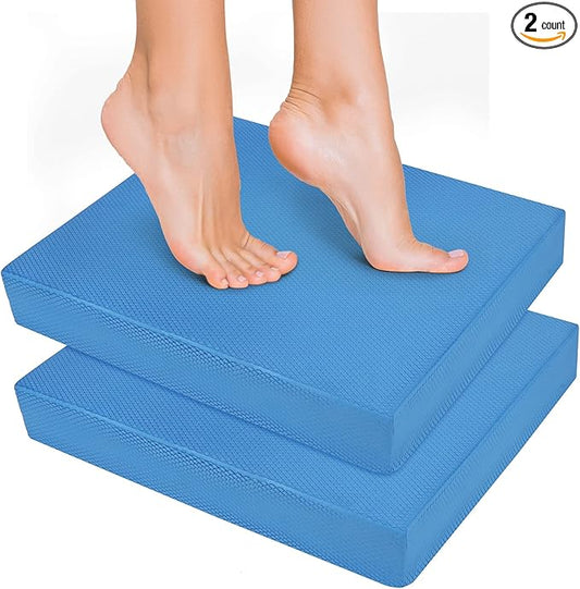 Hungdao 2 Pcs Balance Pad Thick Foam Pad Yoga Core Training Exercise Pad for Adults Physical Therapy Fitness Stability Workout Knee Ankle Strength Training Home Work Floor-FlexoryFit