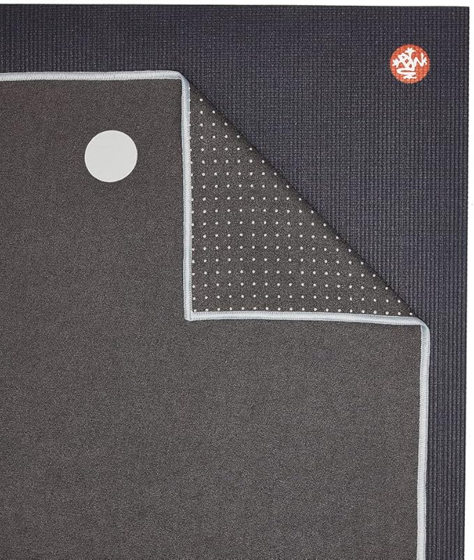 Manduka Yogitoes Yoga Towel – Rubber Grip Dots Non-Slip Bottom, Quick Dry Fitness Towel for Hot Yoga, Pilates, Exercise-FlexoryFit