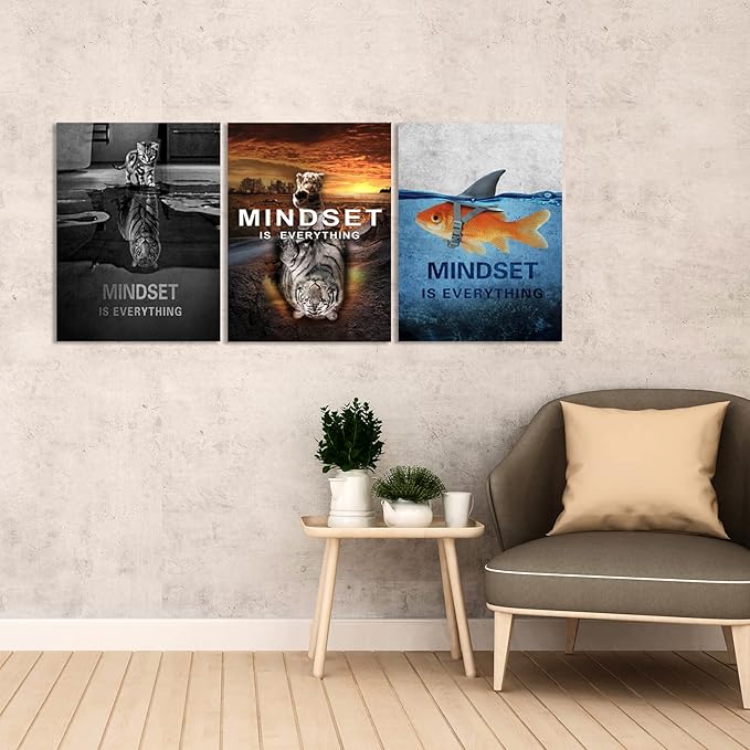 Success Wall Painting Inspirational Wall Art Office Wall Decor Motivational Wall Art Canvas Black Poster Positive Inspirational Framed Artwork Prints Picture for Living Room Office [60''W x 28''H]-FlexoryFit
