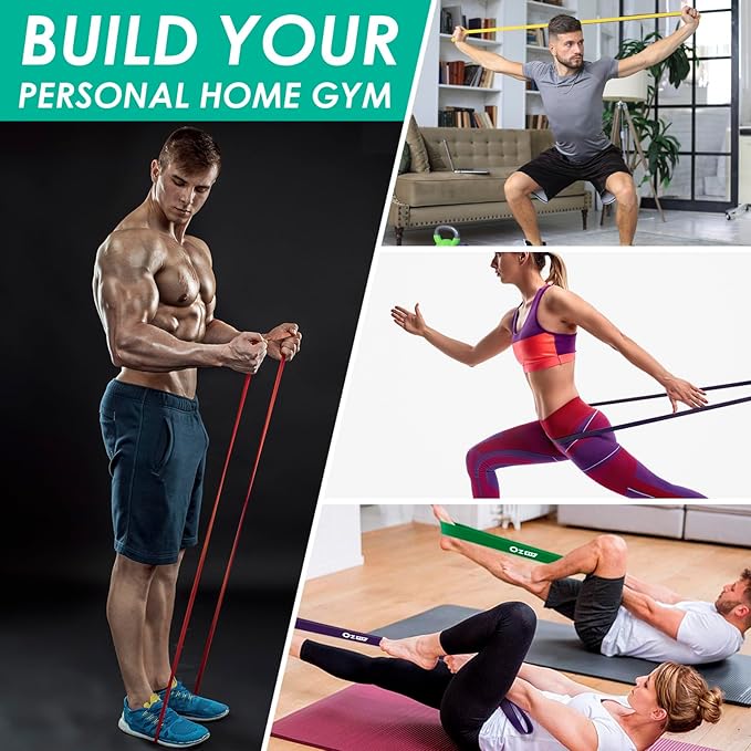 Pull Up Bands, Resistance Bands, Pull Up Assistance Bands Set for Men & Women, Exercise Workout Bands for Working Out, Body Stretching, Physical Therapy, Muscle Training-FlexoryFit