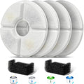 Filters Replacements for Flower Automatic Pet Fountains, Cat Water Fountain Replacement Parts and Dog Water Dispensers Filters for 81oz/2.4L Round Cat Water Fountains (4 Filters+2 Sponges)