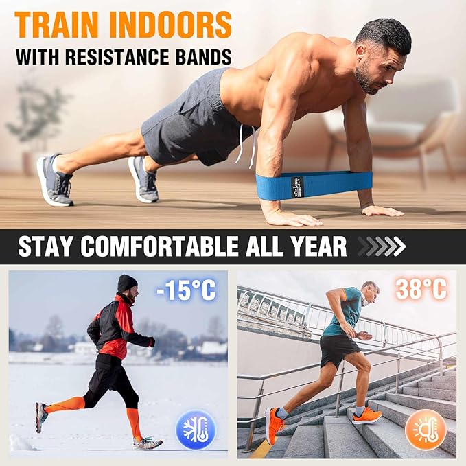 Fabric Resistance Bands for Working Out - Exercise Bands for Women and Men, Booty Bands for Legs and Glute, Yoga, Pilates, Rehab, Fitness and Home Workout-FlexoryFit