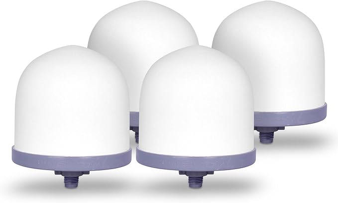Replacement Ceramic Dome Water Filter 0.2 to 0.5 micron for Countertop & Water Coolers. First Stage of Filtration, Traps all Impurities (Set of 4)