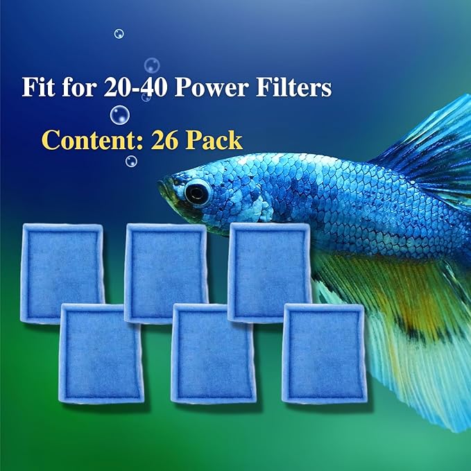 26 Pack Replacement Aquarium Filter Cartridge, Fit for Aqua-Tech 20-40/30-60 Gallon Power Filters, for Aqua-Tech EZ-Change #3 Fish Tank Filters…