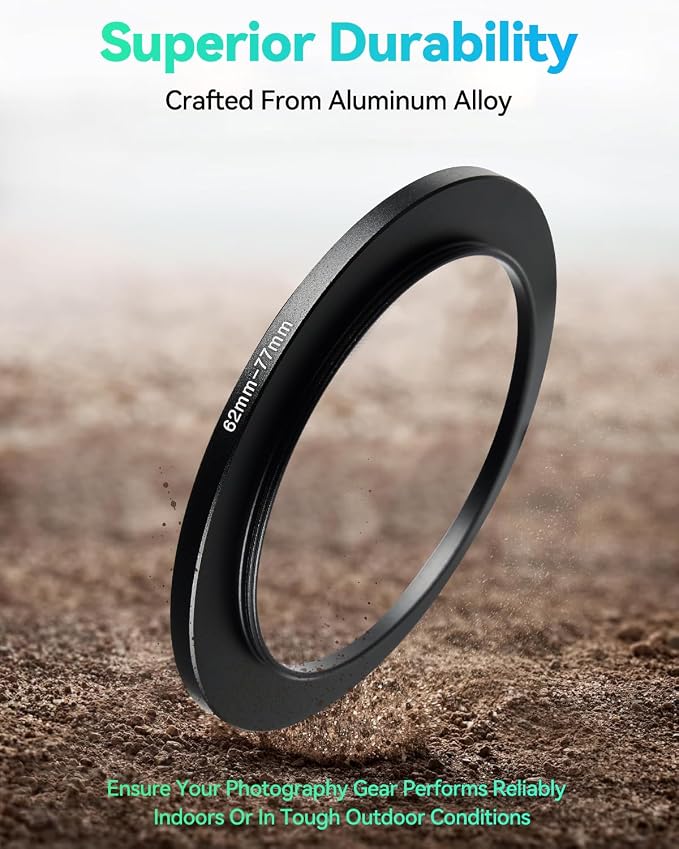 52-77mm Metal Step-Up/Down Ring Adapter Compatible - Image 8
