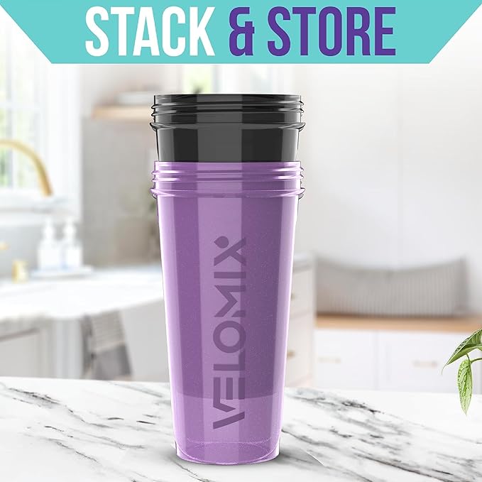 '-2 Pack- 28 oz Protein Shaker Bottles for Protein Mixes - 2x Wire Whisk | Leak Proof Shaker Cups for Protein Shakes | Protein Shaker Bottle Pack | Shakers for Protein Shakes-Purple&Black-FlexoryFit