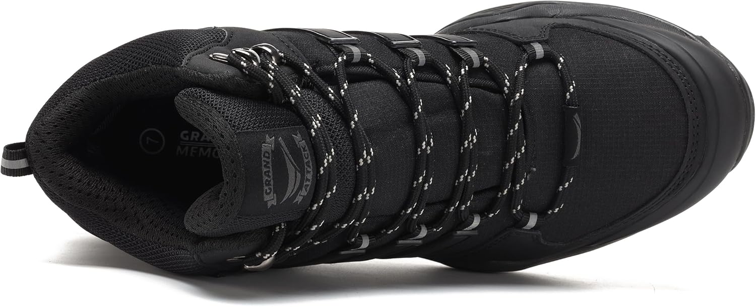 Men's Mid Waterproof Hiking Boots Lightweight Approach Trekking Comfortable Backpacking Non Slip Work Shoes Outdoor Camping Travel Cross Trainer Sneakers