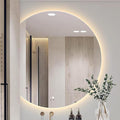 Bathroom Mirror, Dimmable LED Vanity Mirror Half Circle, Illuminated Mirror by EKDJSN