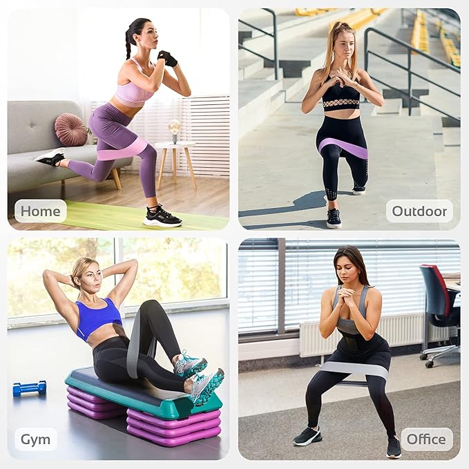 TheFitLife Resistance Exercise Bands for Women - Fabric Workout Bands for Booty, Hip, Glute, Leg, Thigh, Squat, Butt Lift Excersize and Fitness Loop Bands for Home Gym-FlexoryFit