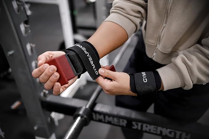 Gymreapers Weight Lifting Hooks (Pair), Heavy Duty Power Wrist Straps Hand Grip Support For Deadlifts, Pull Ups, Shrugs - Gym Gloves For Men and Women-FlexoryFit