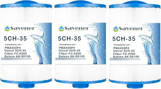 Replacement Filter for PMAX50P4, Unicel 5CH-35,Filbur FC-0300, Baleen AK-90109, Excel Filters XLS-526, 50353, Pure N Clean PC-0300, SD-00780, SD-00650 Filter Cartridge 3 Pack